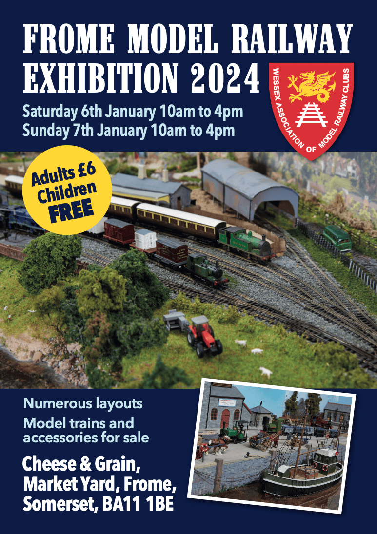 Poster advertising From Model railway exhibition Jan 6th-7th 2024